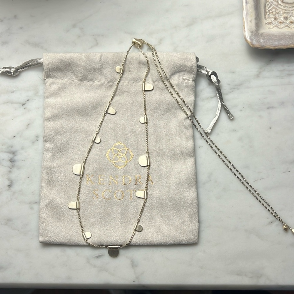 Kendra Scott Adjustable Tab Necklace in Gold